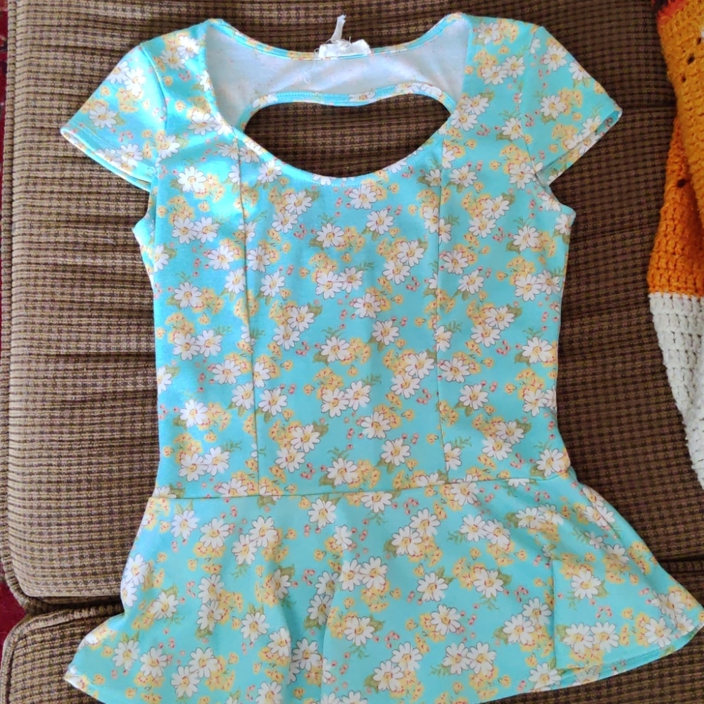 Baby blue floral blouse